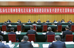 趙樂際出席“弘揚憲法精神，加強憲法實施，為強國建設(shè)、民族復(fù)興提供憲法保障”座談會并講話