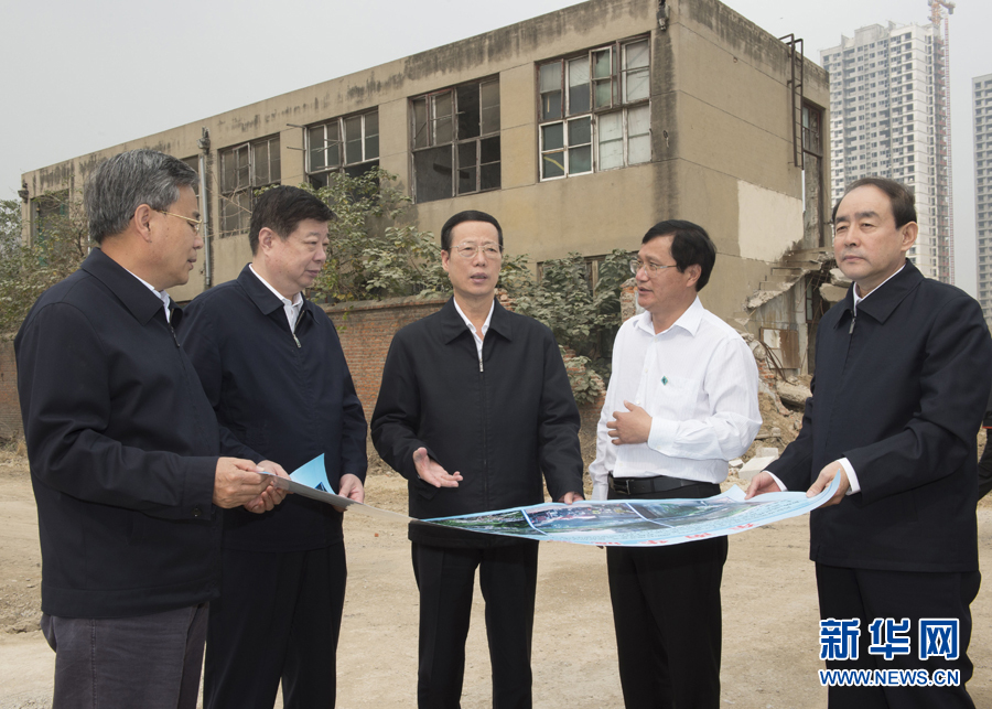 10月22日至23日，中共中央政治局常委、國務(wù)院副總理張高麗在山東調(diào)研扶貧工作情況。這是10月22日，張高麗就整體搬遷脫貧實(shí)地考察濟(jì)寧東南片區(qū)還遷安置區(qū)暨東南華城棚戶區(qū)改造項(xiàng)目。 新華社記者 王曄 攝