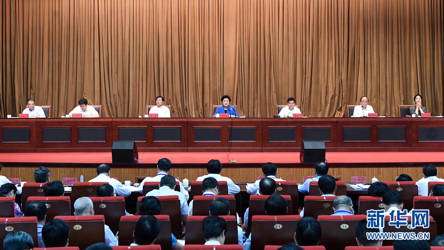 6月25日，全國民族團結(jié)進步創(chuàng)建經(jīng)驗交流現(xiàn)場會在內(nèi)蒙古興安盟召開，中共中央政治局委員、國務(wù)院副總理劉延?xùn)|出席會議并講話。 新華社記者 陳曄華 攝