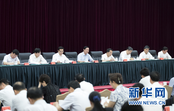 7月12日，中共中央政治局委員、中央書記處書記、中宣部部長(zhǎng)劉奇葆在北京出席全國(guó)出版工作會(huì)議。 新華社記者 丁海濤 攝
