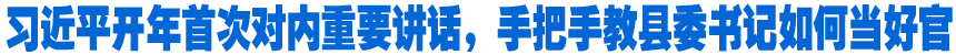 習近平開年首次對內(nèi)重要講話，手把手教縣委書記如何當好官