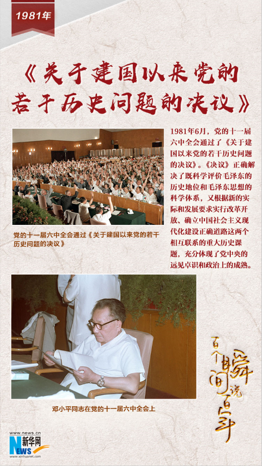 1981，《關(guān)于建國(guó)以來(lái)黨的若干歷史問(wèn)題的決議》