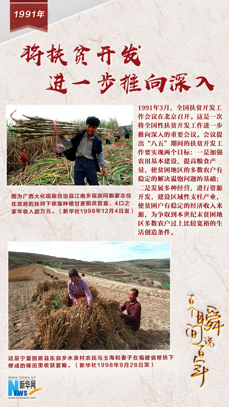 1991，將扶貧開發(fā)進(jìn)一步推向深入