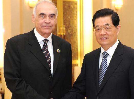 胡錦濤會見埃及總統(tǒng)特使、外長阿姆魯