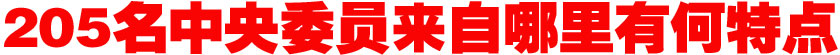 205名中央委員來自哪里？有何特點？