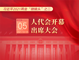 習近平2021兩會“微鏡頭”之二：3月5日 人代會開幕，出席大會