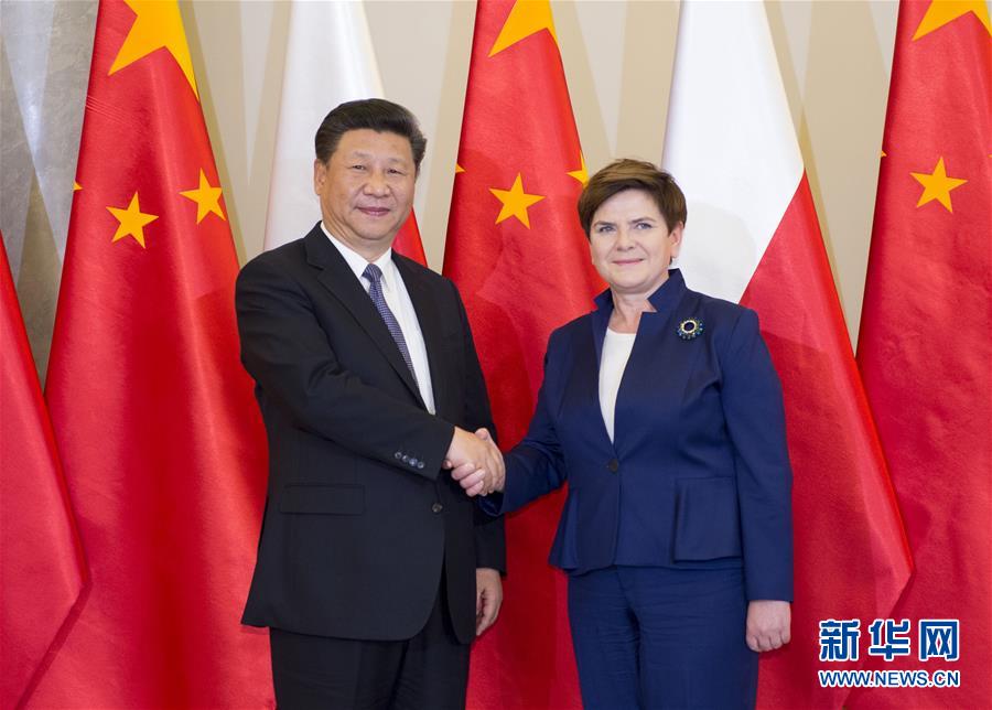 6月20日，國(guó)家主席習(xí)近平在華沙會(huì)見(jiàn)波蘭總理希德沃。新華社記者 謝環(huán)馳 攝  
